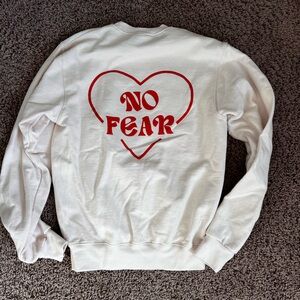 Champion Eco Authentic Pink NO FEAR IN LOVE Sweatshirt Size Small